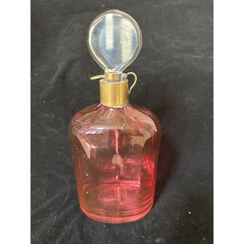 B Altman Co Austria Cranberry Glass decanter 11"